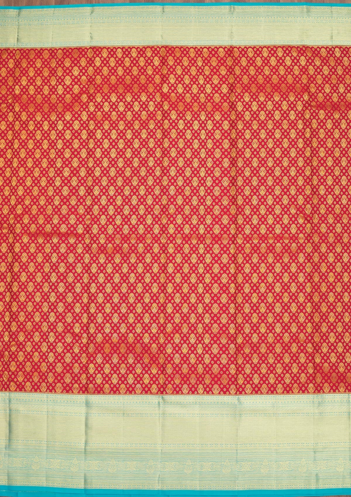 Red Zariwork Pure Silk Saree-Koskii