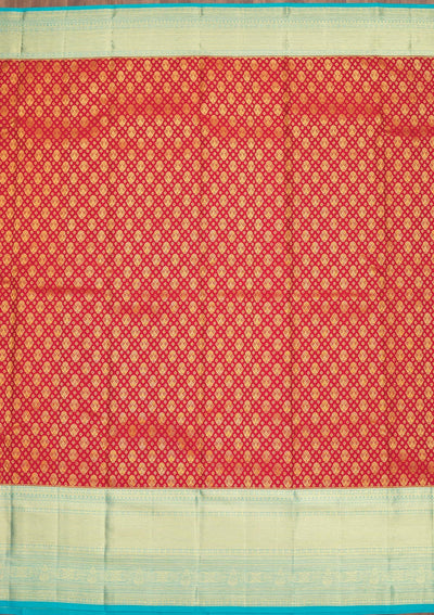 Red Zariwork Pure Silk Saree-Koskii