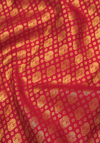 Red Zariwork Pure Silk Saree-Koskii