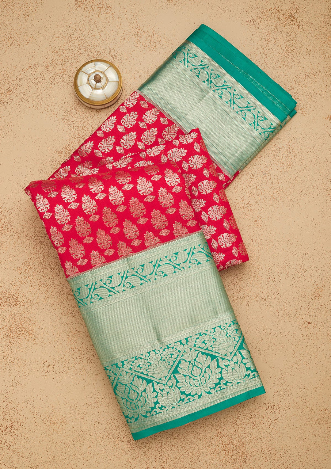 Red Zariwork Pure Silk Saree-Koskii