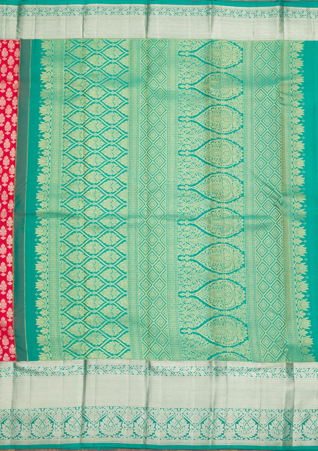 Red Zariwork Pure Silk Saree-Koskii