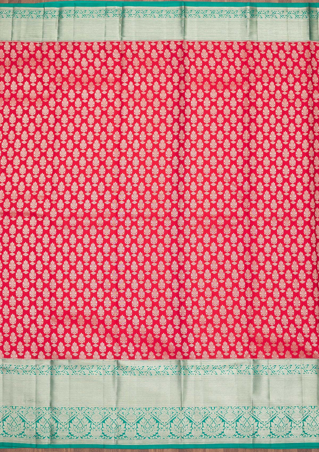 Red Zariwork Pure Silk Saree-Koskii