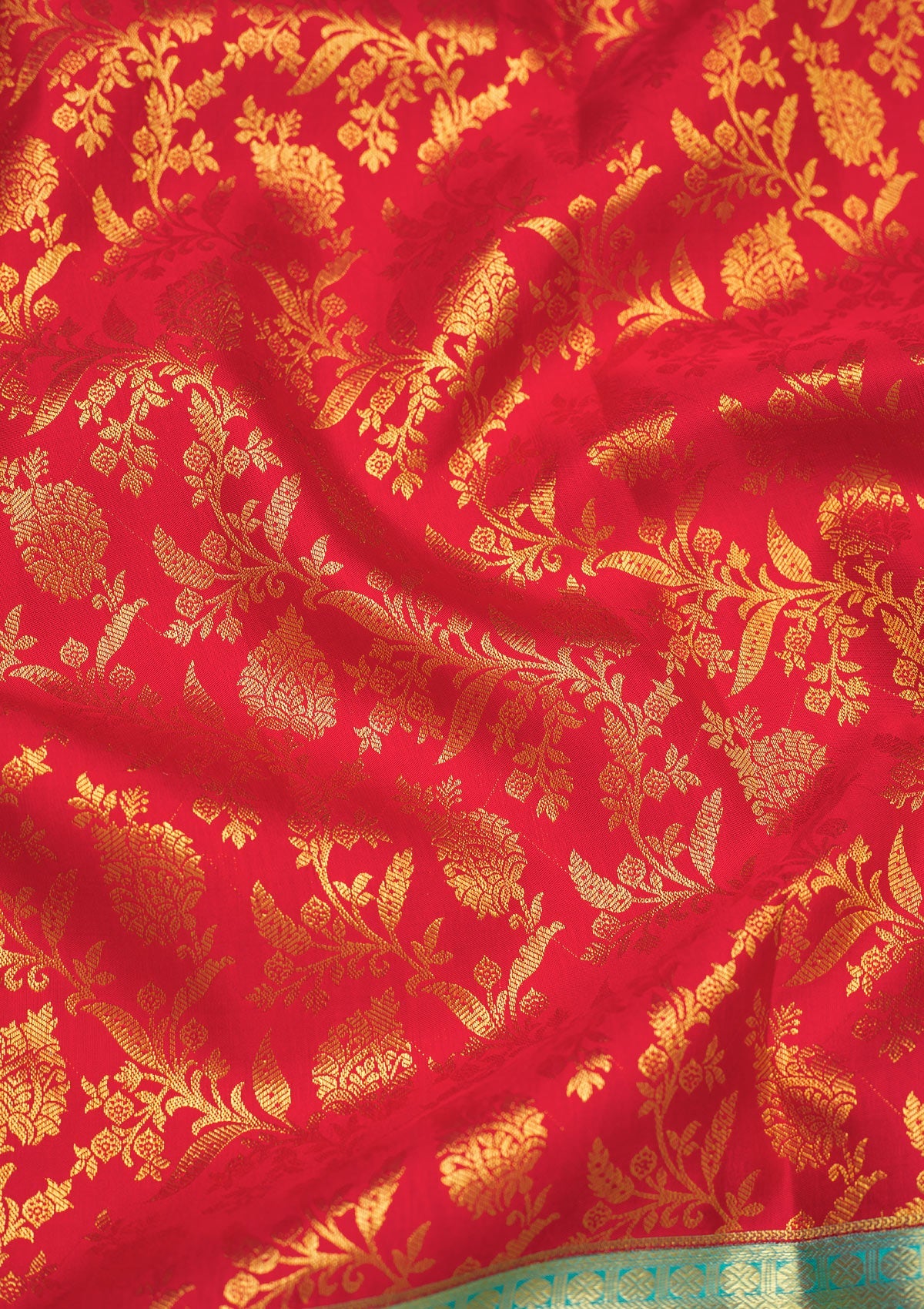 Red Zariwork Pure Silk Saree-Koskii