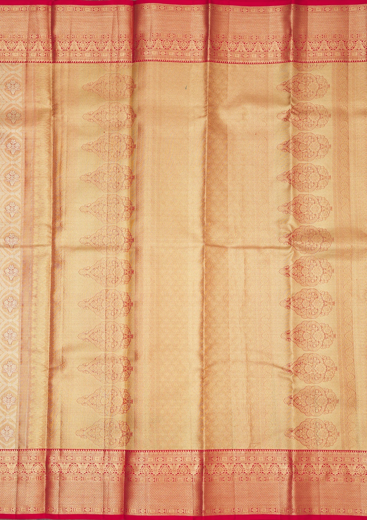 Red Zariwork Pure Silk Saree-Koskii