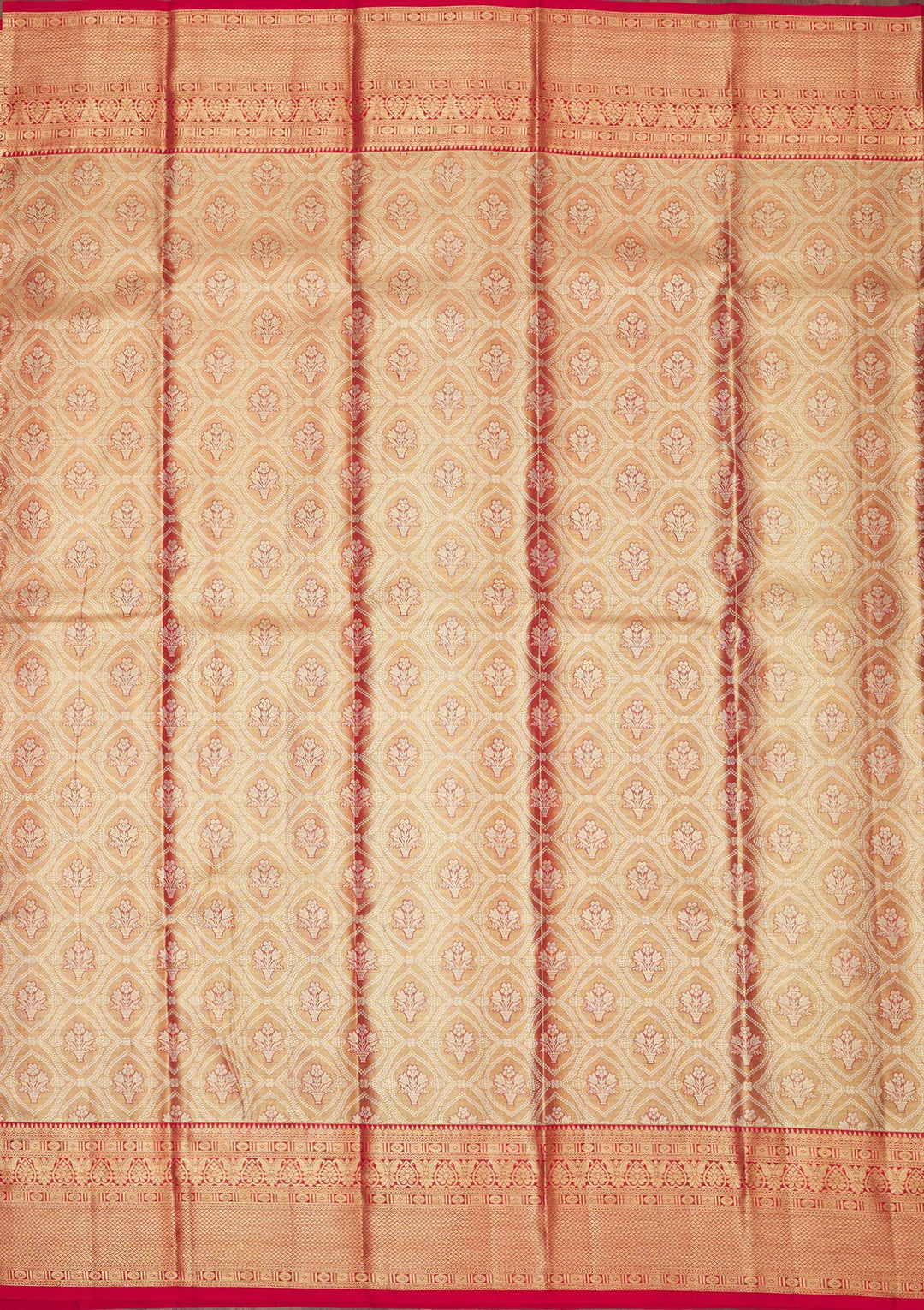 Red Zariwork Pure Silk Saree-Koskii