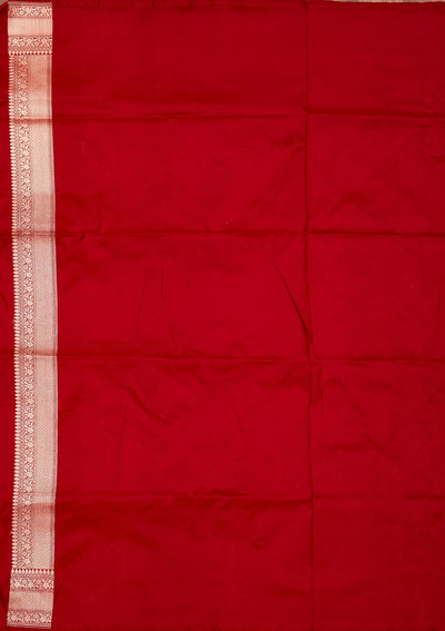 Red Zariwork Pure Silk Saree-Koskii