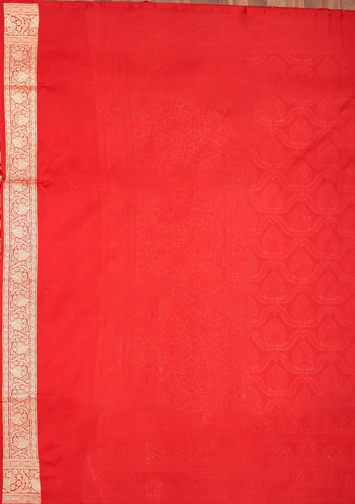 Red Zariwork Pure Silk Saree-Koskii