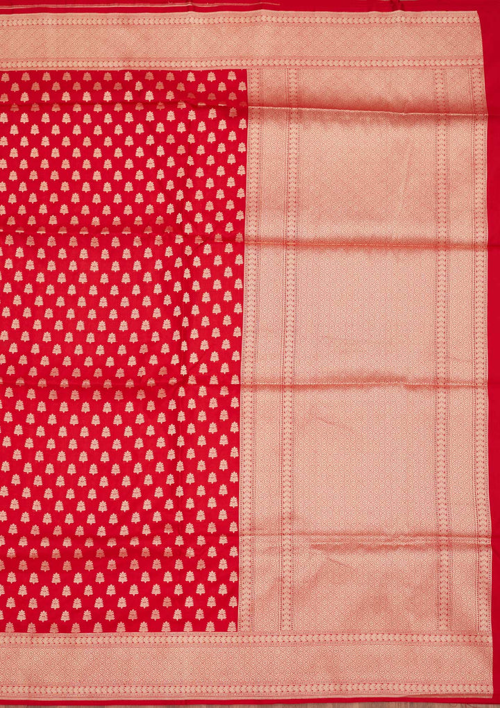 Red Zariwork Pure Silk Saree-Koskii