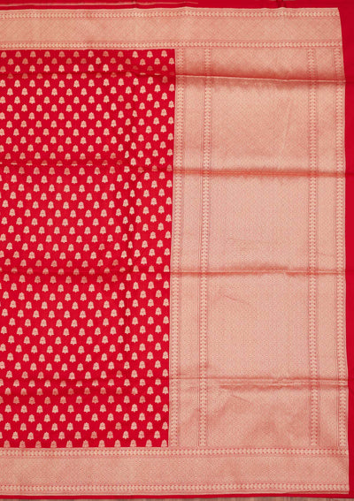 Red Zariwork Pure Silk Saree-Koskii