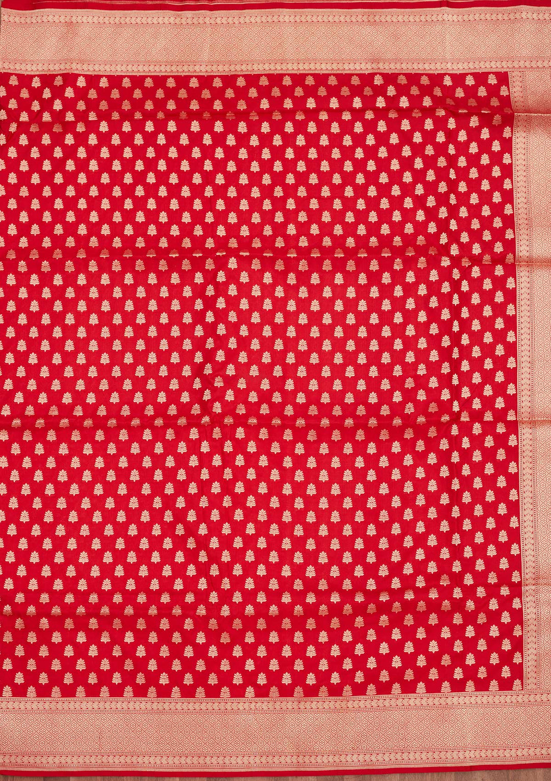 Red Zariwork Pure Silk Saree-Koskii