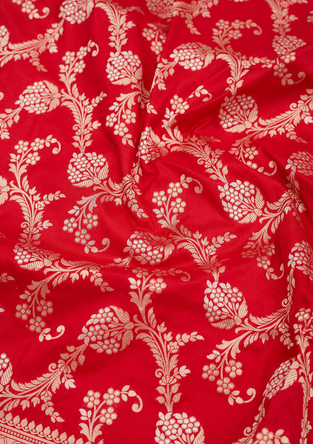 Red Zariwork Pure Silk Saree-Koskii