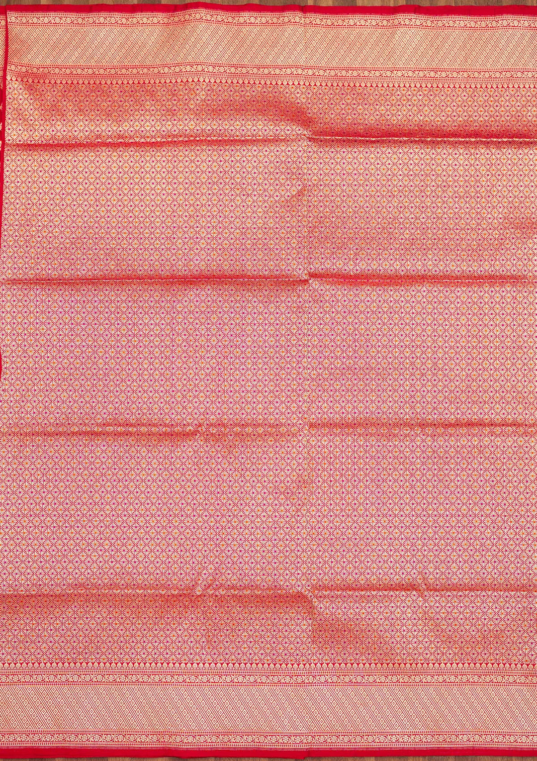 Red Zariwork Pure Silk Saree-Koskii