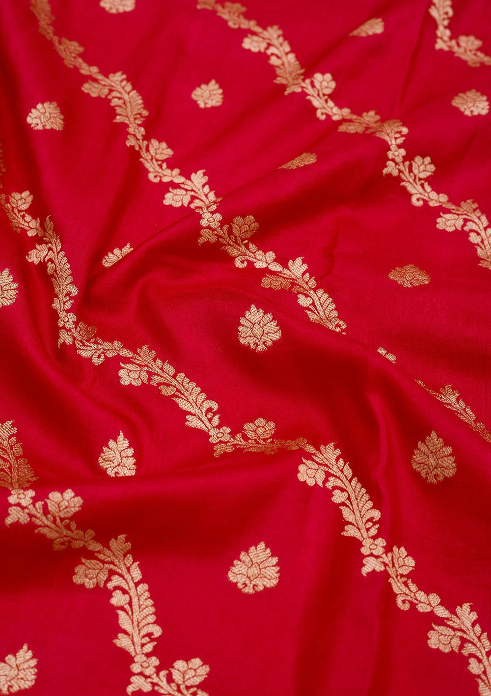 Red Zariwork Pure Silk Saree-Koskii