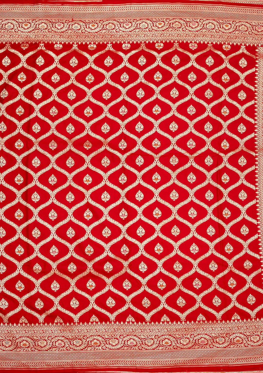 Red Zariwork Pure Silk Saree-Koskii