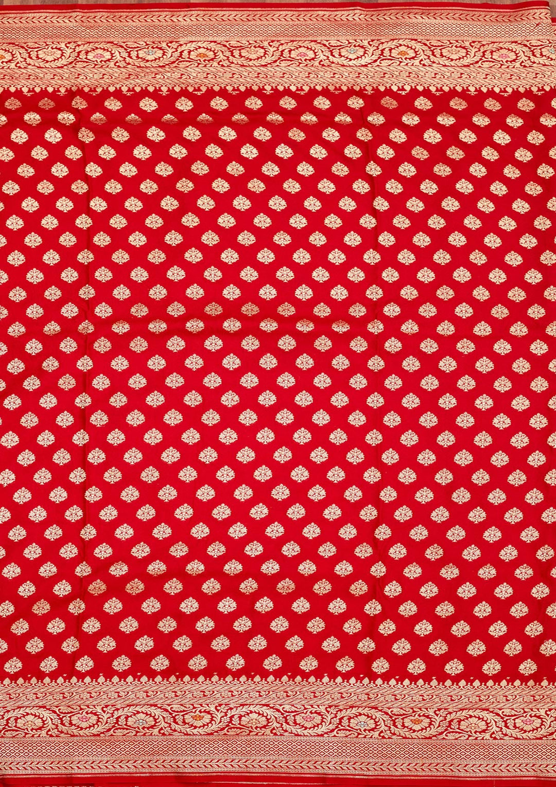 Red Zariwork Pure Silk Saree-Koskii
