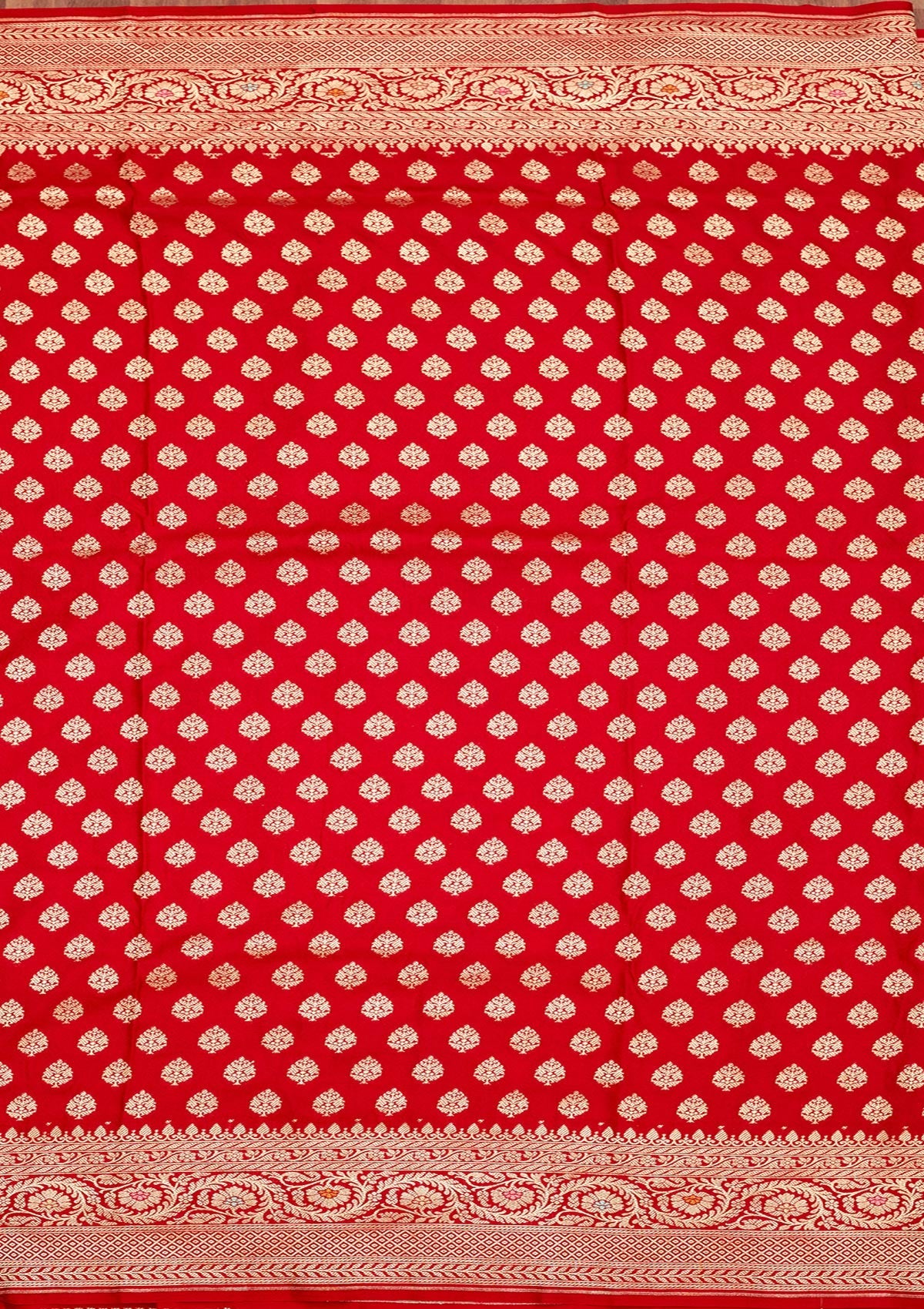 Red Zariwork Pure Silk Saree-Koskii