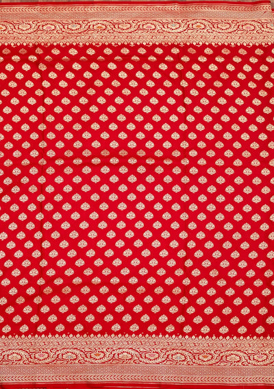 Red Zariwork Pure Silk Saree-Koskii