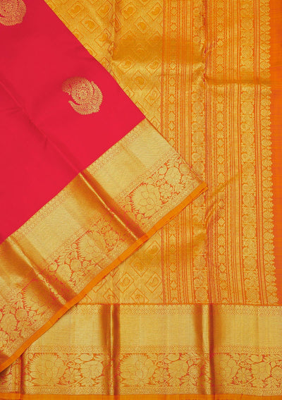 Red Zariwork Pure Silk Saree-Koskii