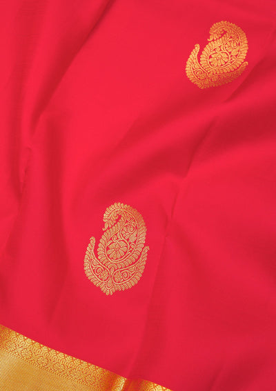 Red Zariwork Pure Silk Saree-Koskii