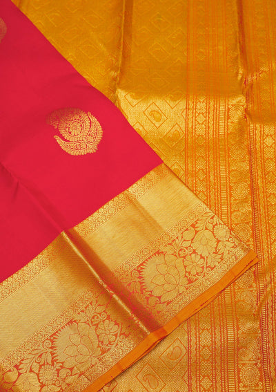 Red Zariwork Pure Silk Saree-Koskii