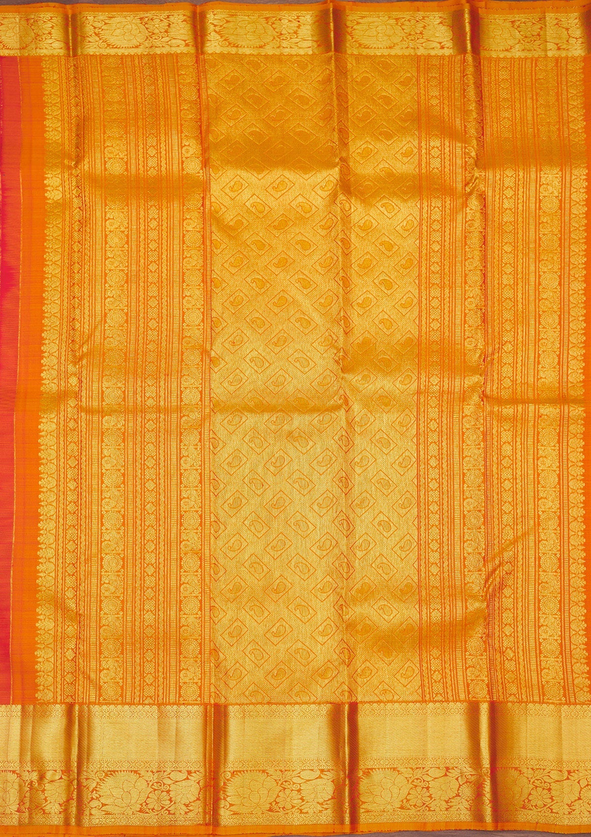 Red Zariwork Pure Silk Saree-Koskii