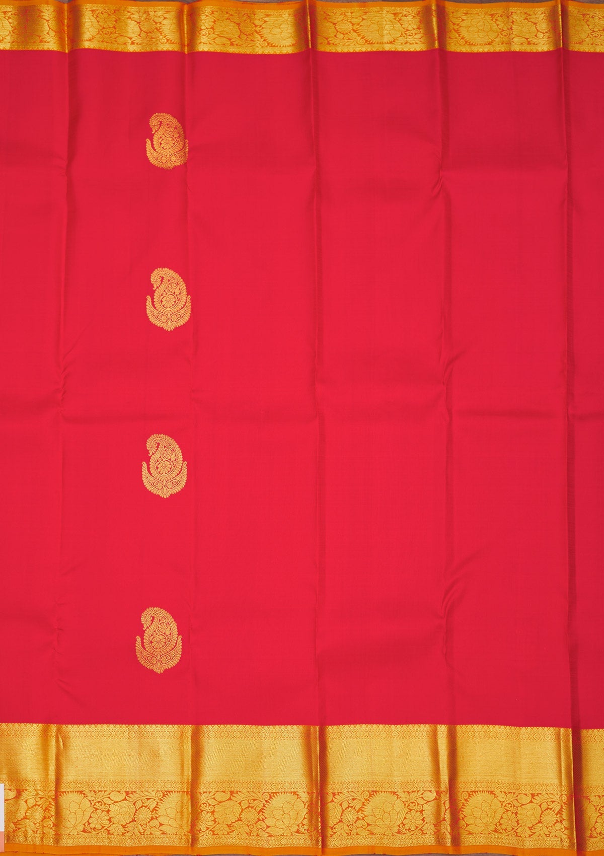 Red Zariwork Pure Silk Saree-Koskii