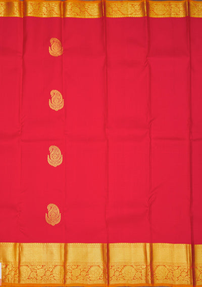 Red Zariwork Pure Silk Saree-Koskii