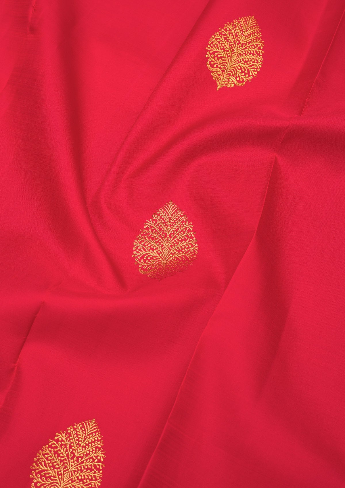 Red Zariwork Pure Silk Saree-Koskii