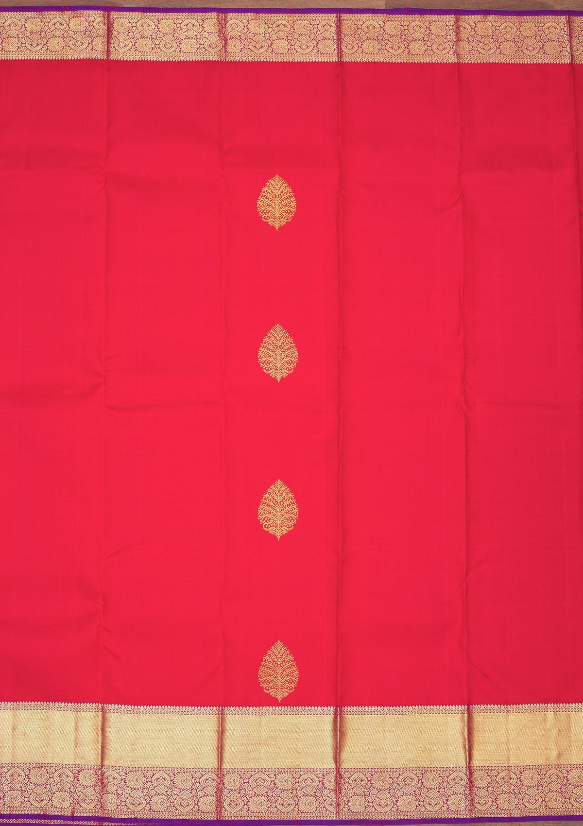 Red Zariwork Pure Silk Saree-Koskii