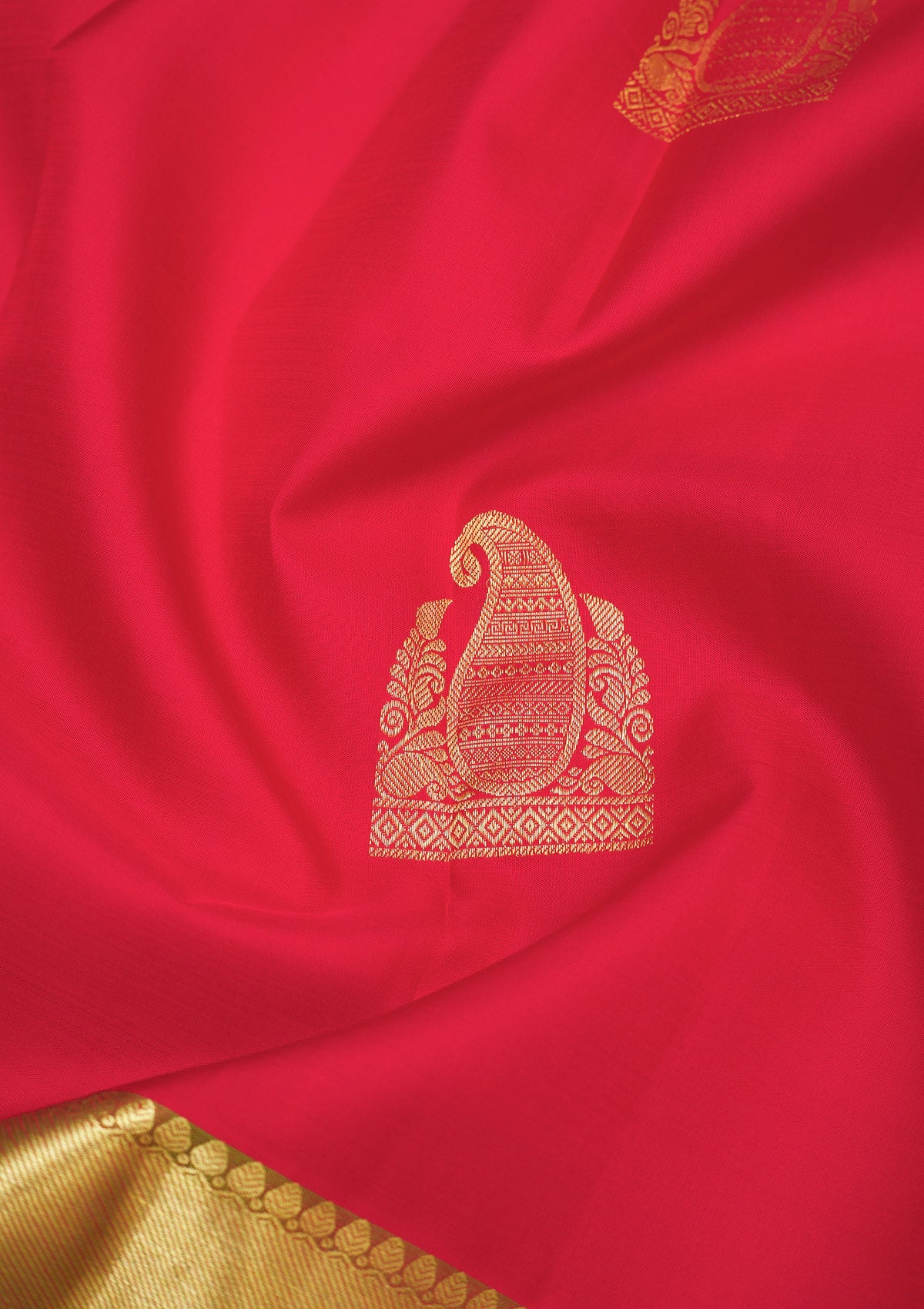 Red Zariwork Pure Silk Saree-Koskii