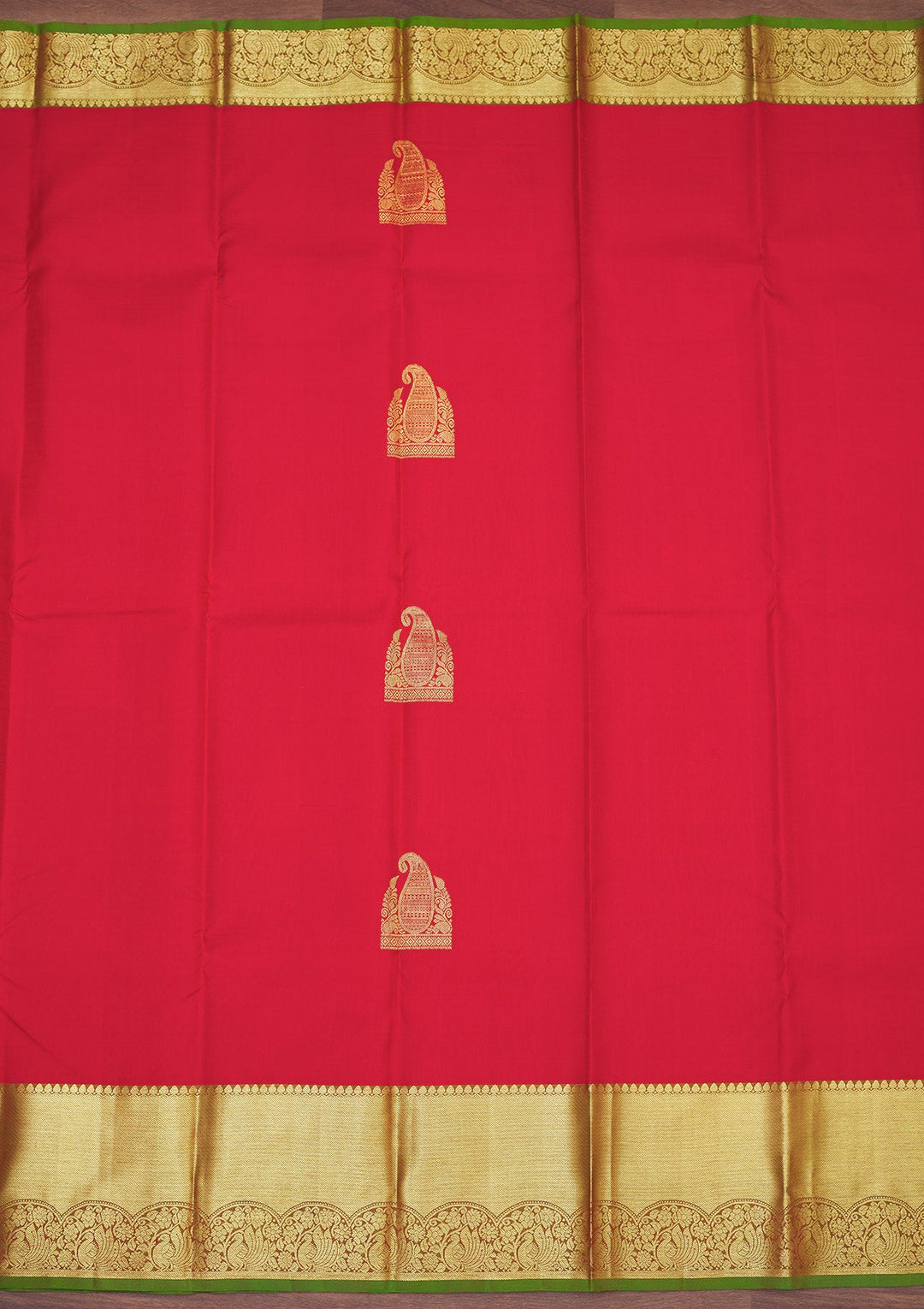 Red Zariwork Pure Silk Saree-Koskii