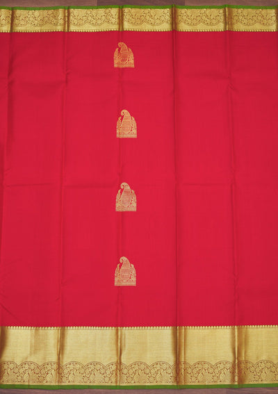 Red Zariwork Pure Silk Saree-Koskii