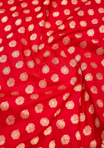 Red Zariwork Pure Silk Saree-Koskii