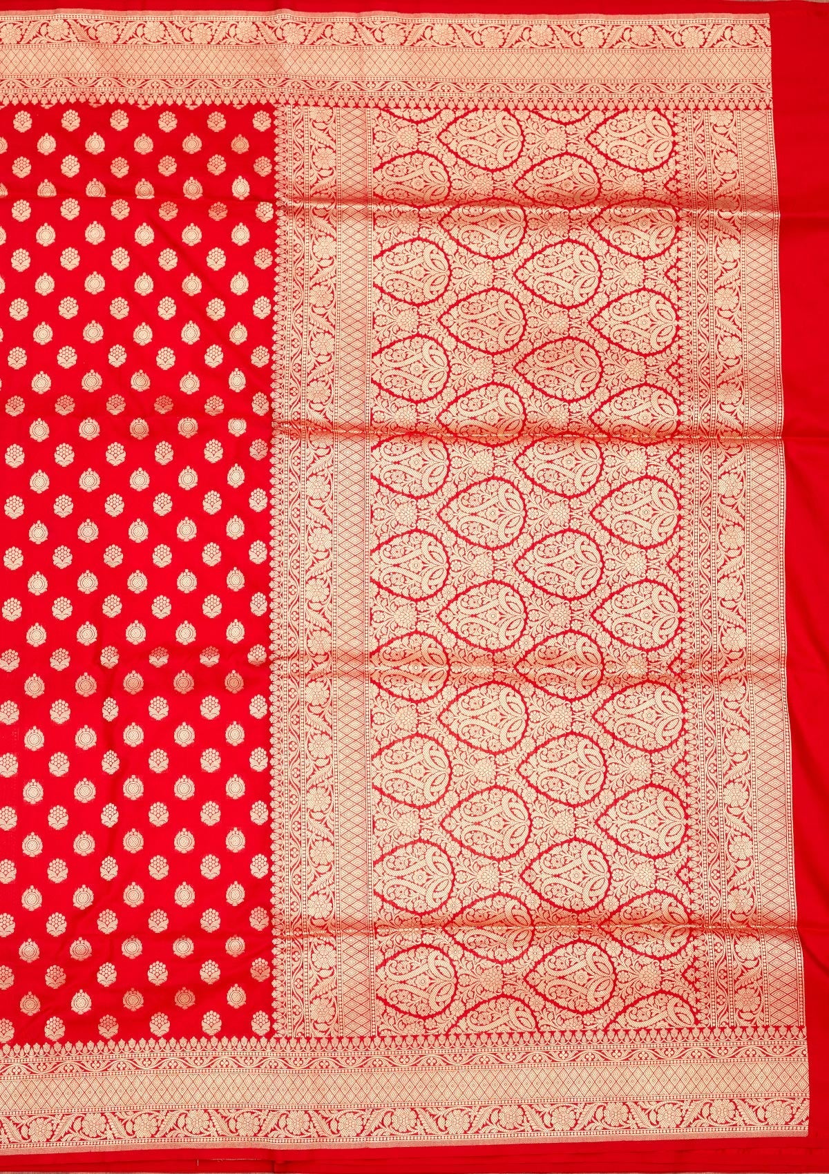 Red Zariwork Pure Silk Saree-Koskii