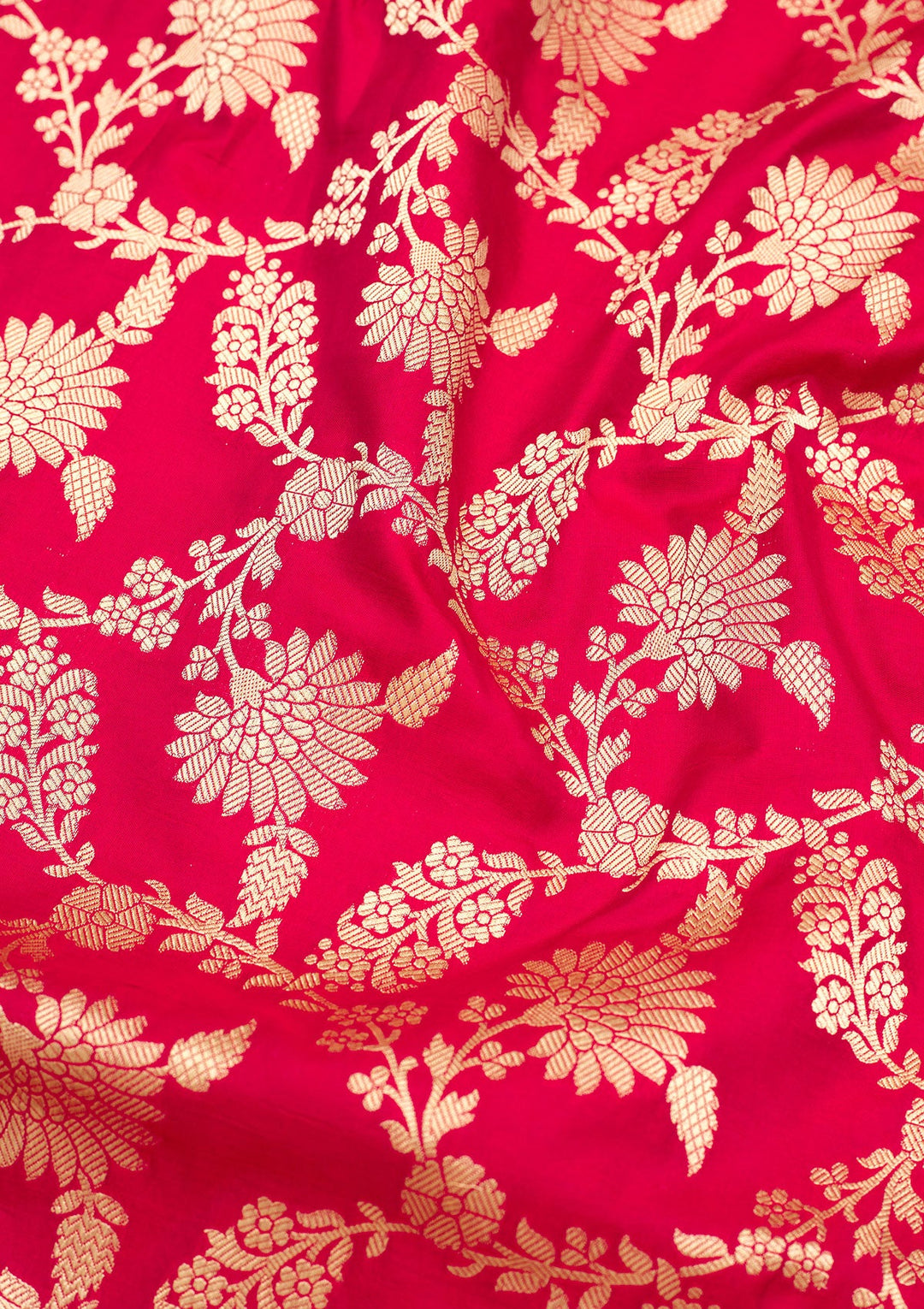 Red Zariwork Pure Silk Saree-Koskii