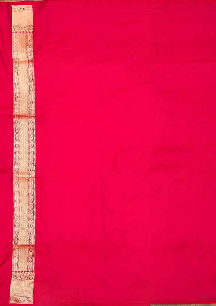 Red Zariwork Pure Silk Saree-Koskii
