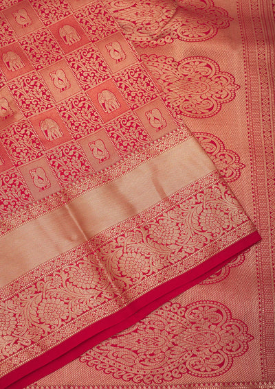 Red Zariwork Pure Silk Saree