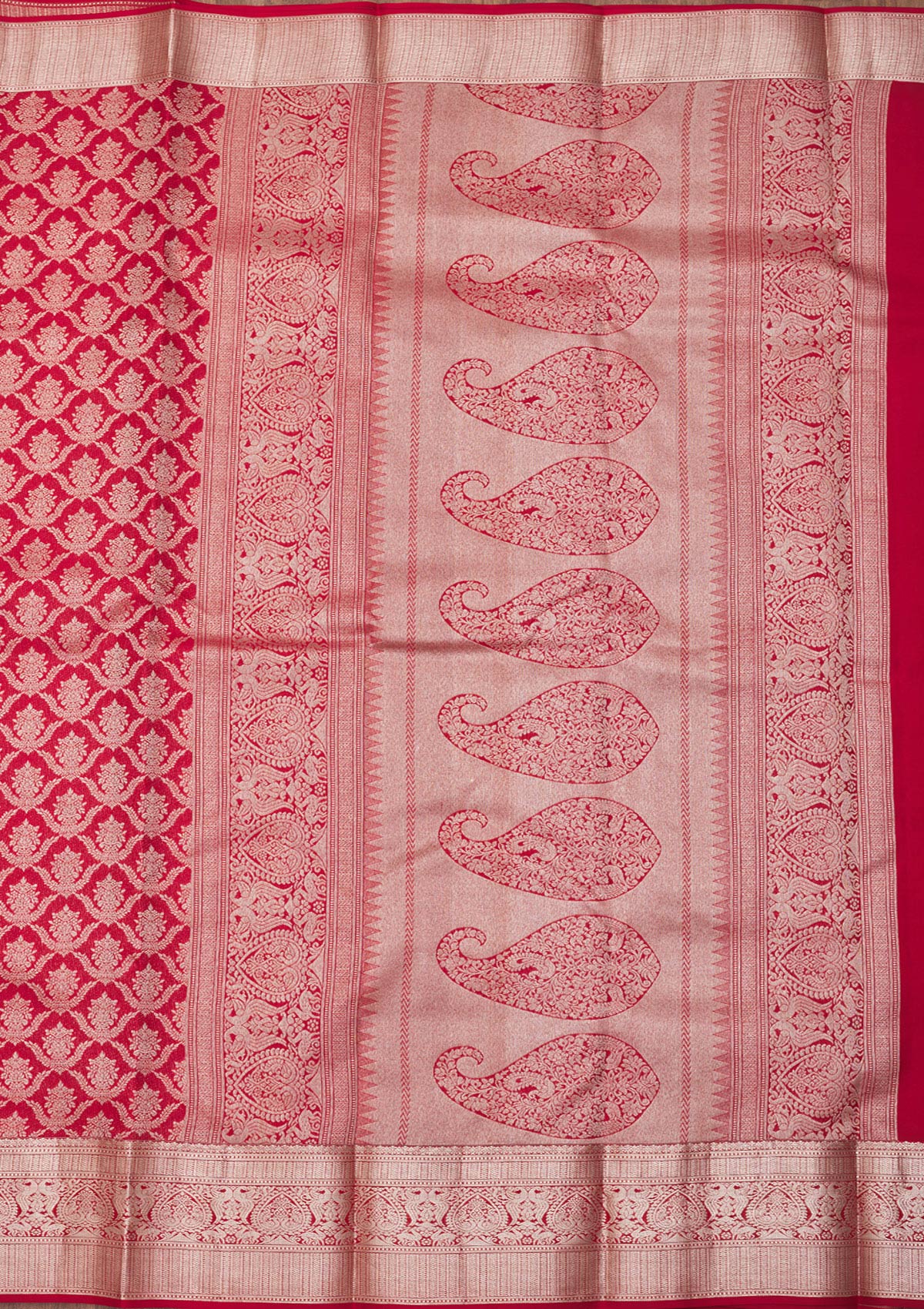 Red Zariwork Pure Silk Saree