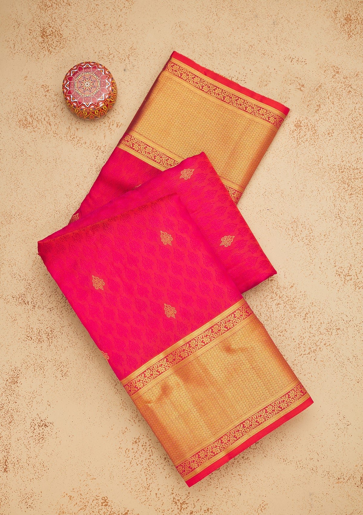 Red Zariwork Pure Silk Saree-Koskii