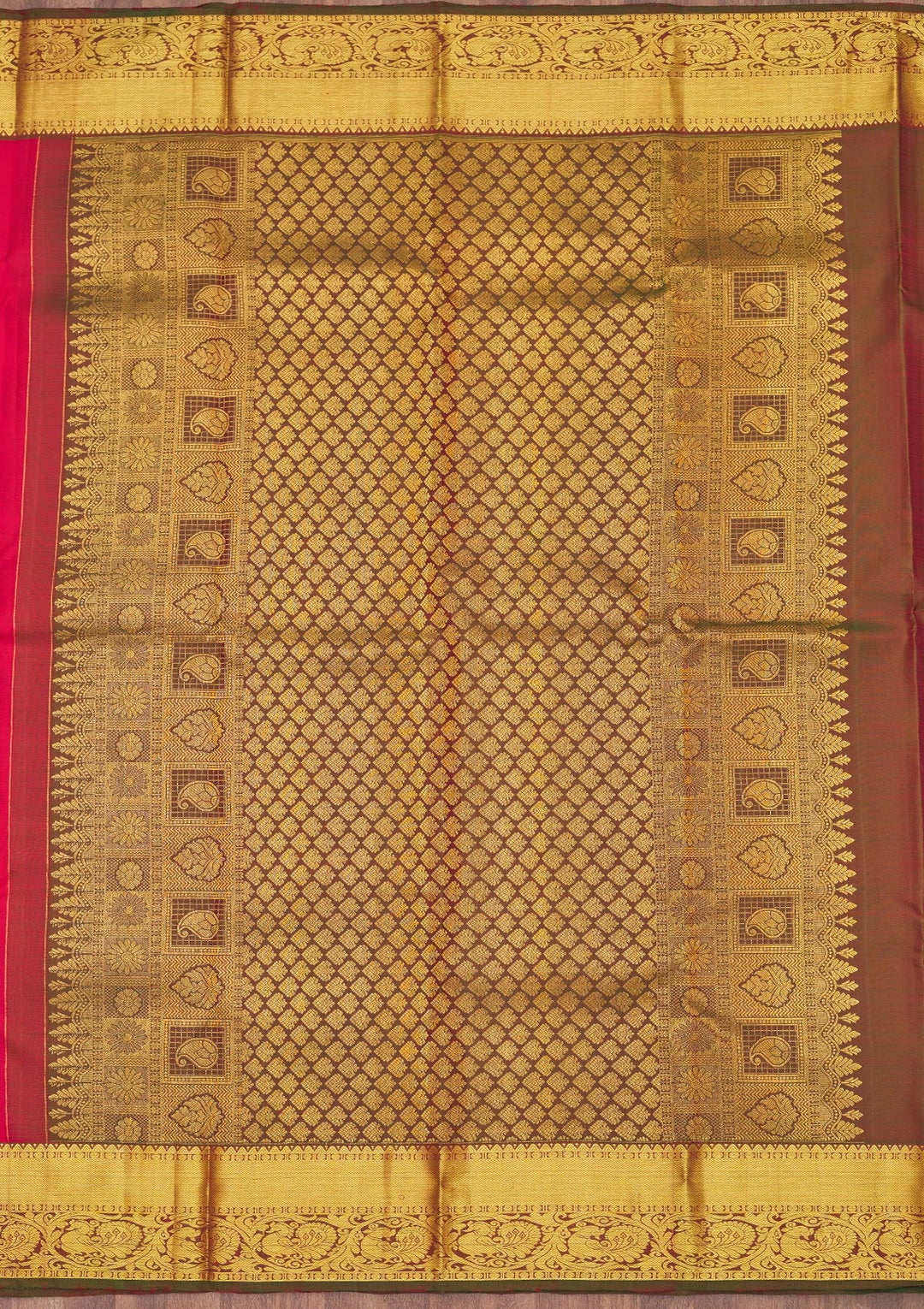 Red Zariwork Pure Silk Saree