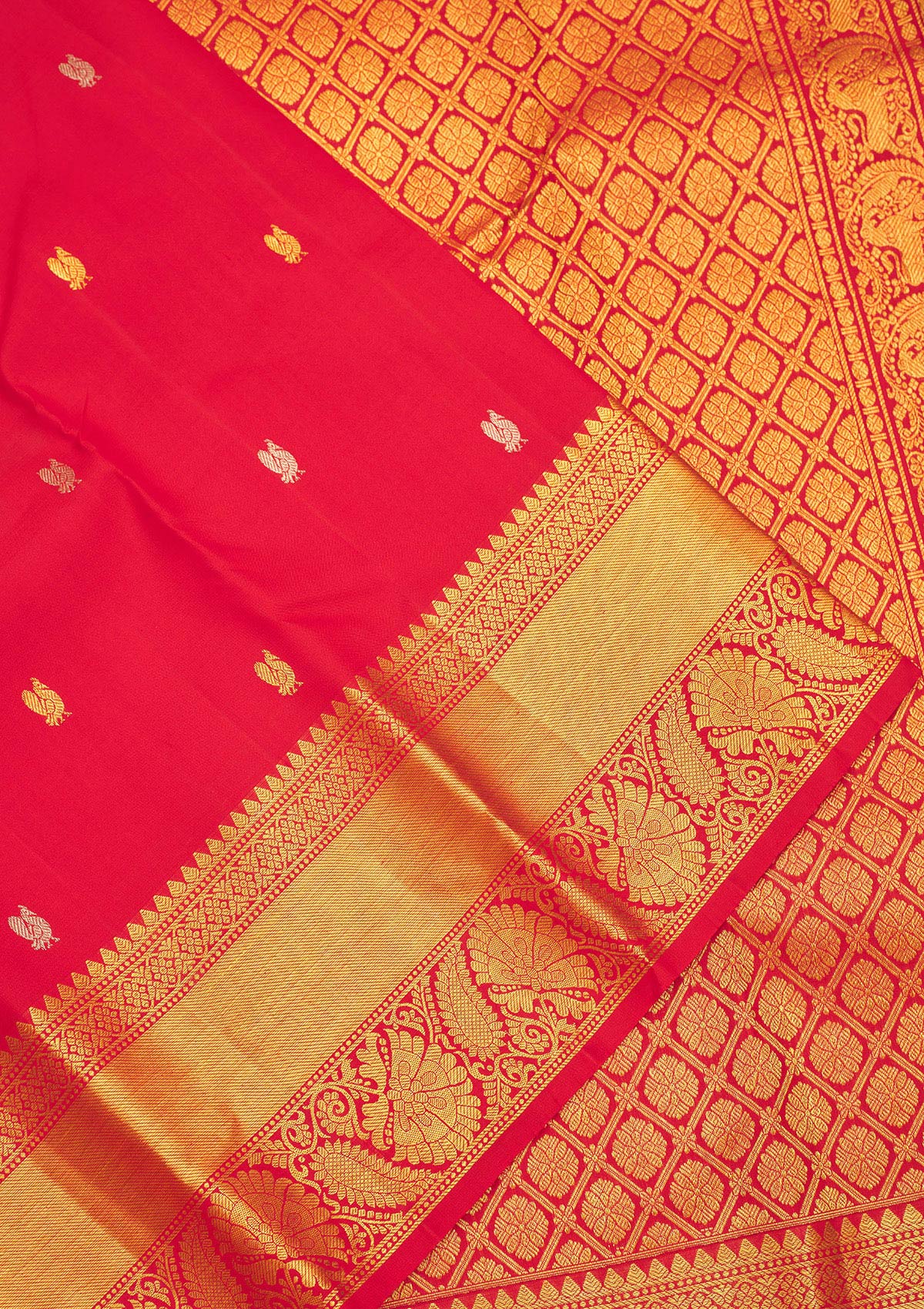 Red Zariwork Pure Silk Saree