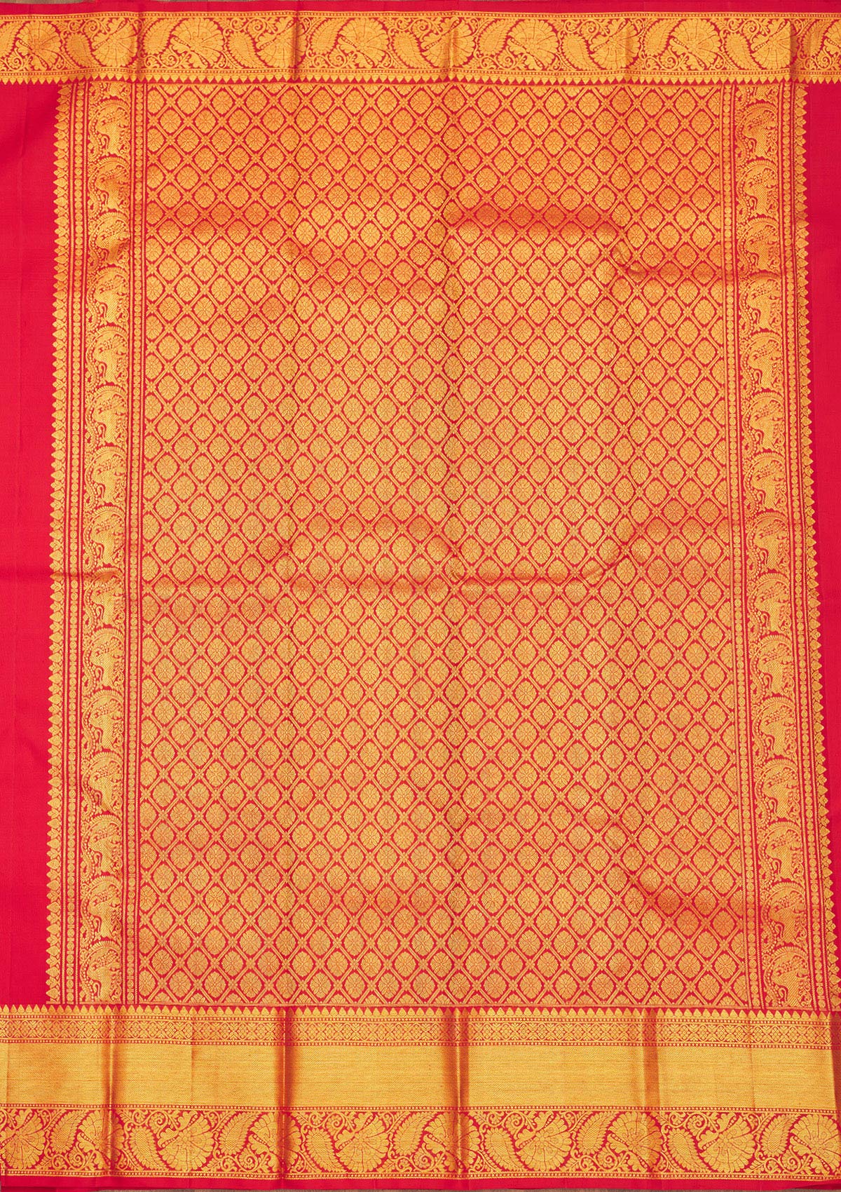 Red Zariwork Pure Silk Saree