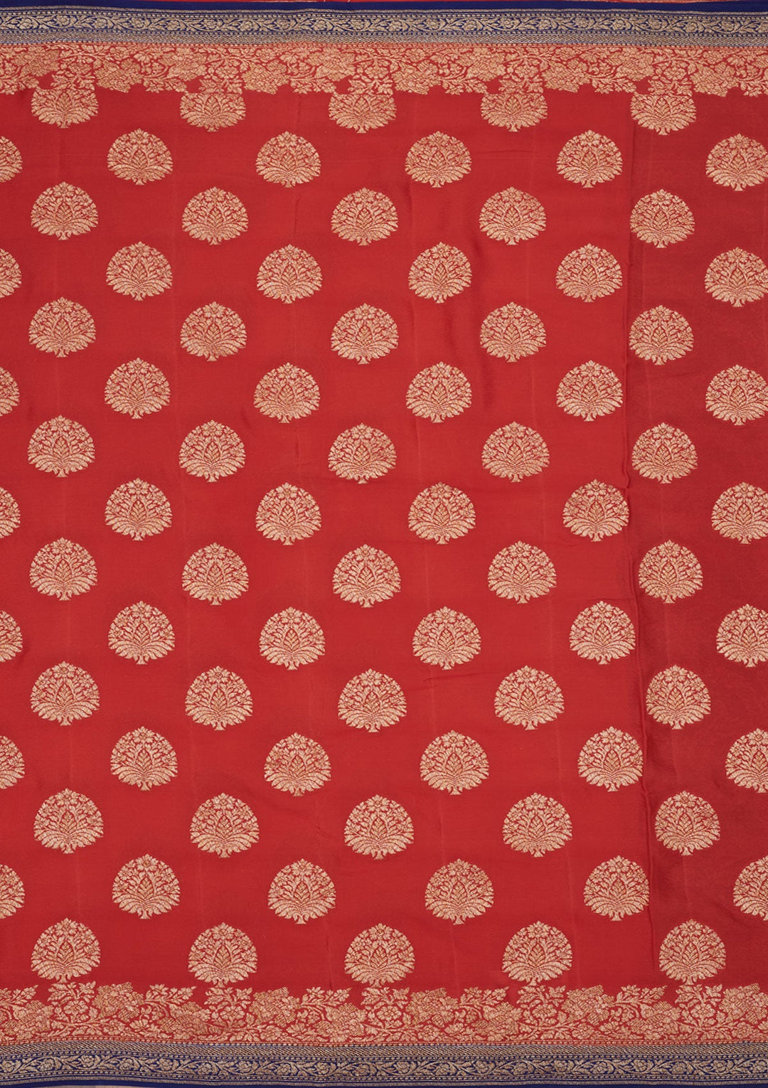 Red Zariwork Pure Silk Saree-Koskii