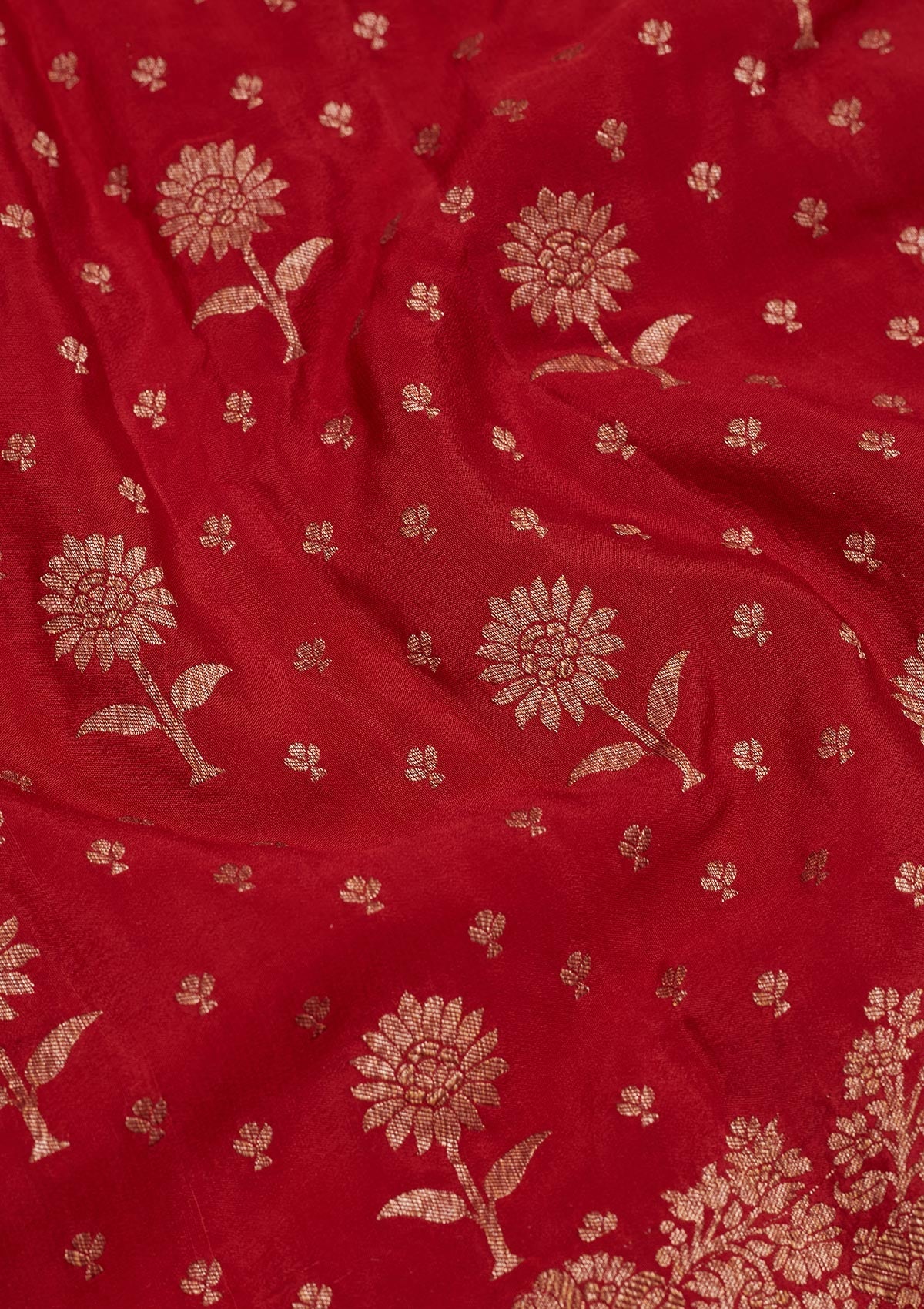 Red Zariwork Pure Silk Saree-Koskii