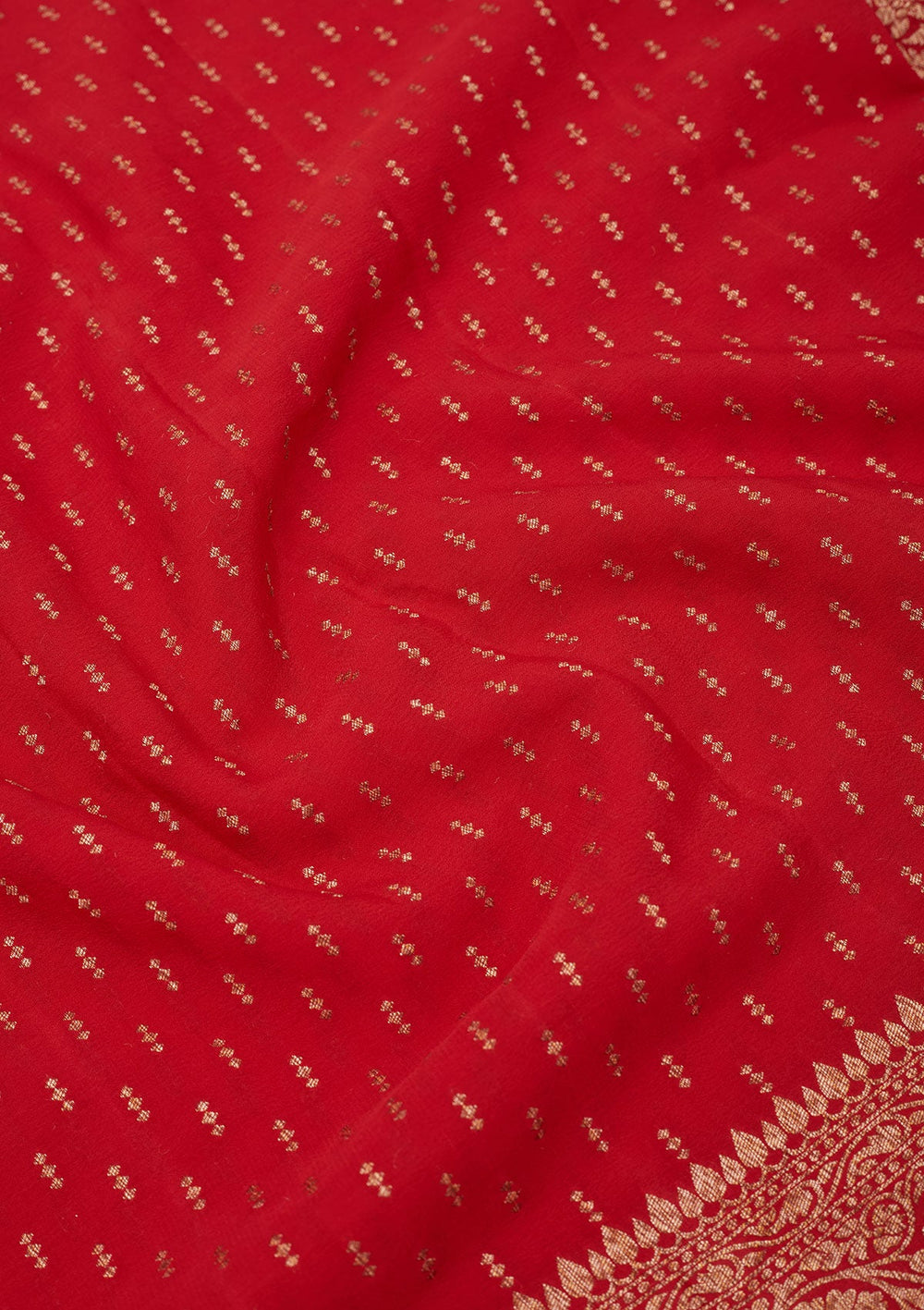 Red Zariwork Pure Silk Saree-Koskii
