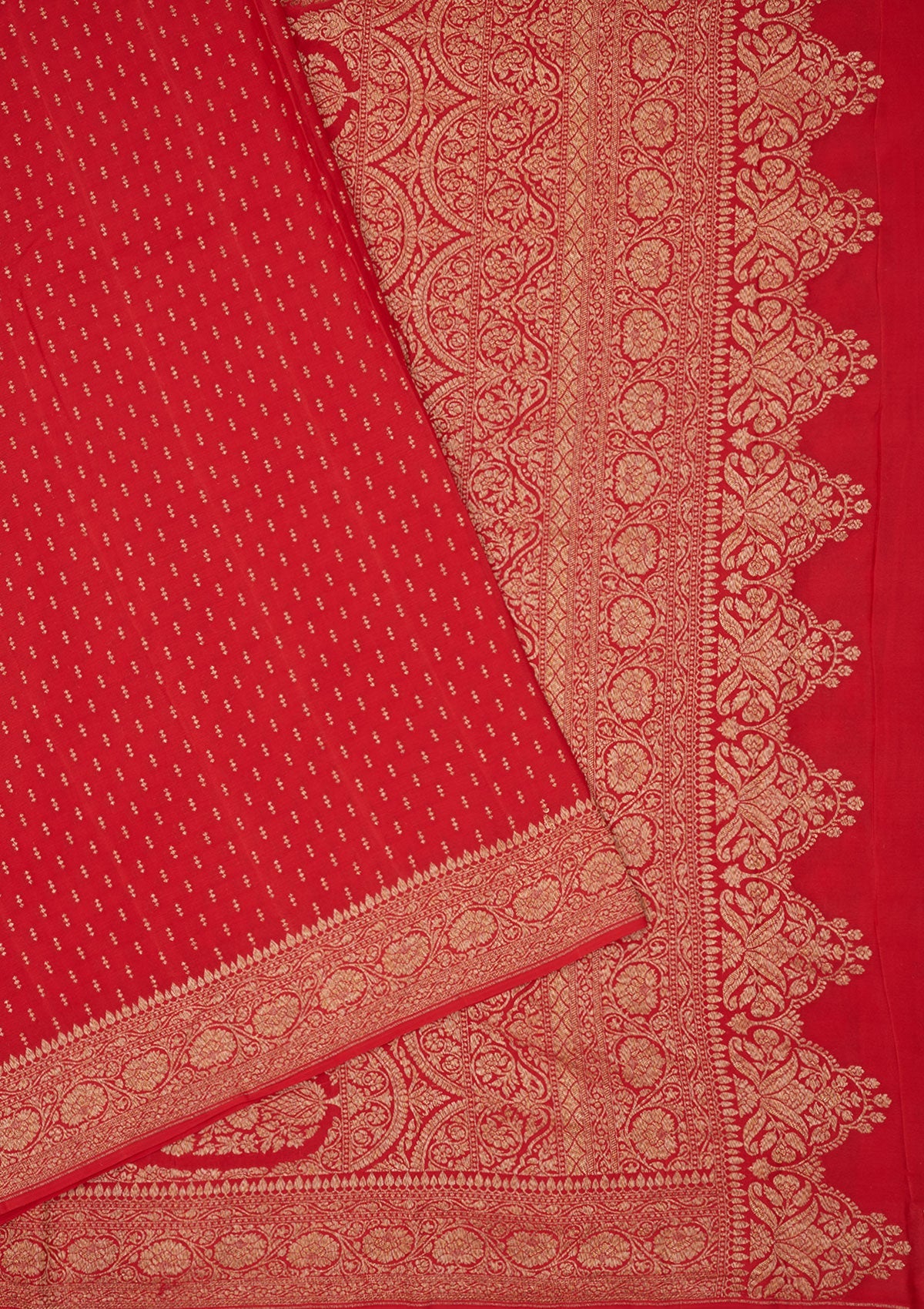 Red Zariwork Pure Silk Saree-Koskii