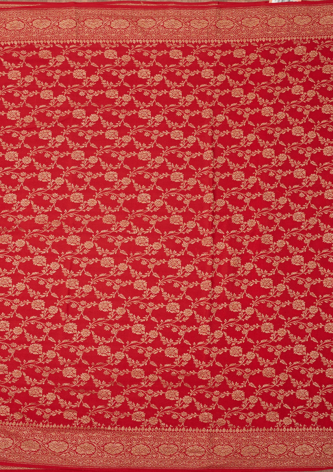 Red Zariwork Pure Silk Saree-Koskii