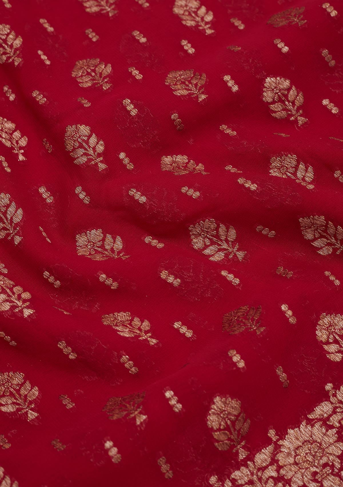 Red Zariwork Pure Silk Saree-Koskii