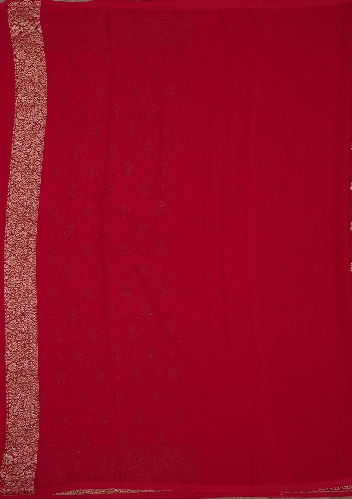 Red Zariwork Pure Silk Saree-Koskii