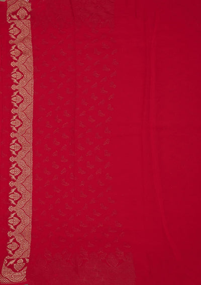 Red Zariwork Pure Silk Saree-Koskii